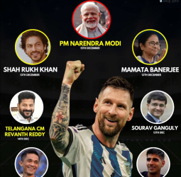 👑⚽ பிரதமர் மோடி முதல் ஷாருக்கான் வரை: மெஸ்ஸியின் வரலாற்றுச் சுற்றுப்பயணம் இன்று தொடக்கம்! - 4 நகரங்கள் தயார்!