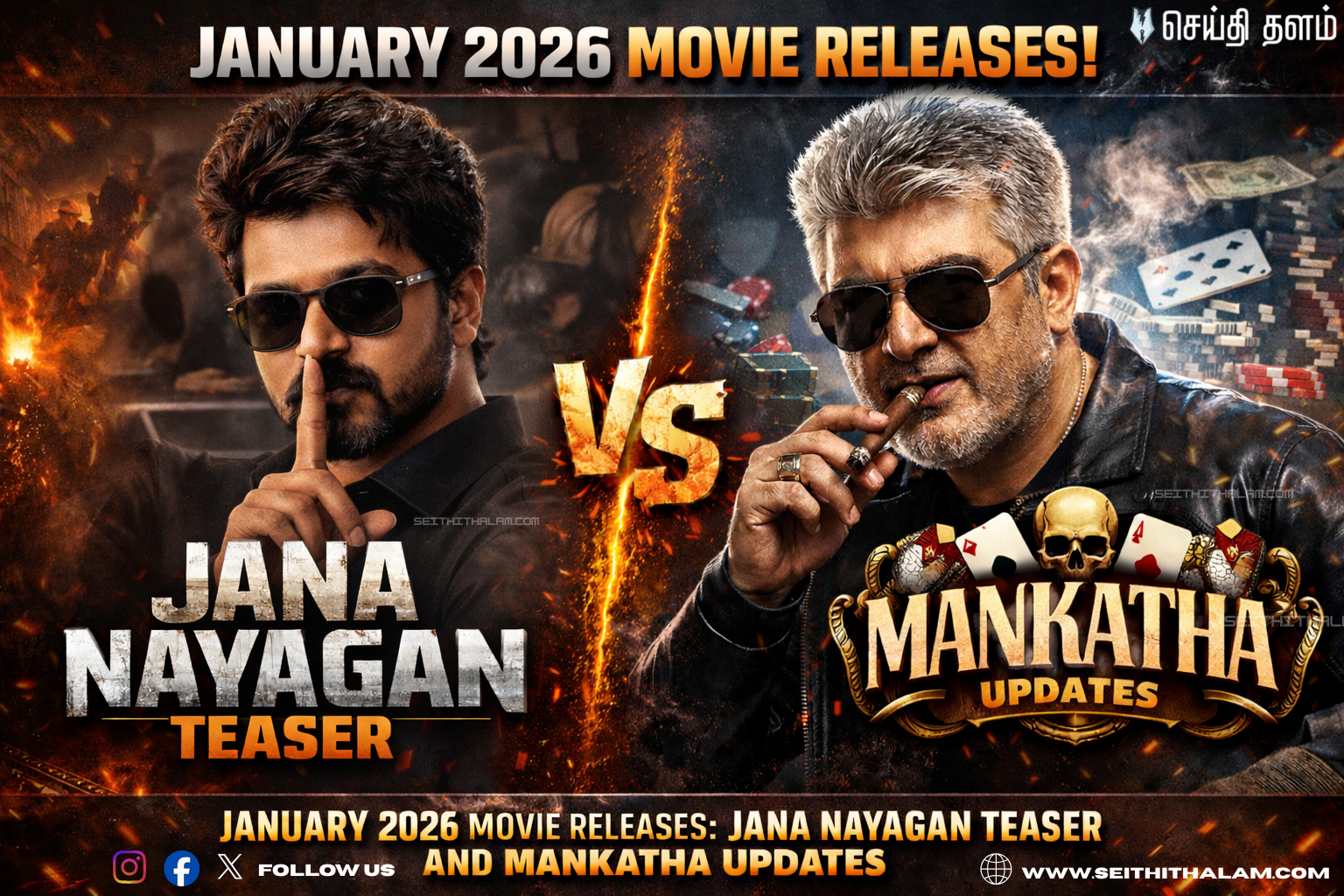 🔥 ஜனவரி மாத சினிமா ரேஸ்! - ஜன நாயகன் டீசர் புரோமோ வெளியீடு: மங்காத்தா ரிலீஸ் தேதியை அறிவிக்கும் சன் பிக்சர்ஸ்!