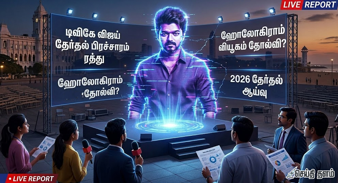 தவெக விஜய் பிரச்சாரங்கள் ரத்து: ஹாலோகிராம் உத்தியும் பின்னணி அரசியலும்!