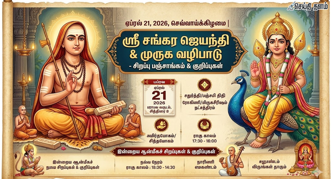 இன்றைய பஞ்சாங்கம் & சிறப்புகள்: ஏப்ரல் 21, 2026 (செவ்வாய்)