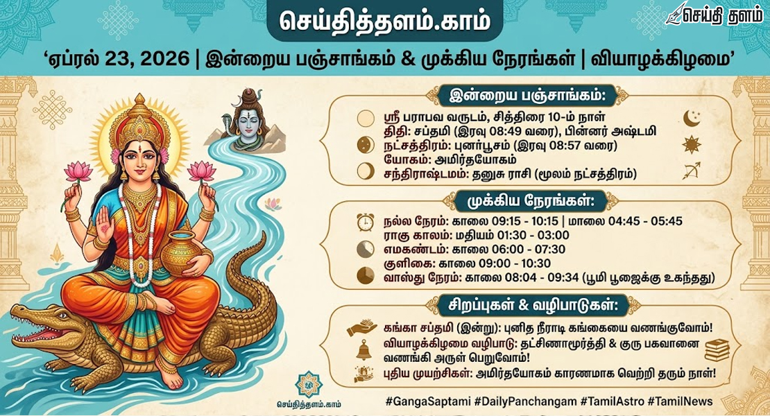 இன்றைய பஞ்சாங்கம் மற்றும் ராசிபலன்: ஏப்ரல் 23, 2026