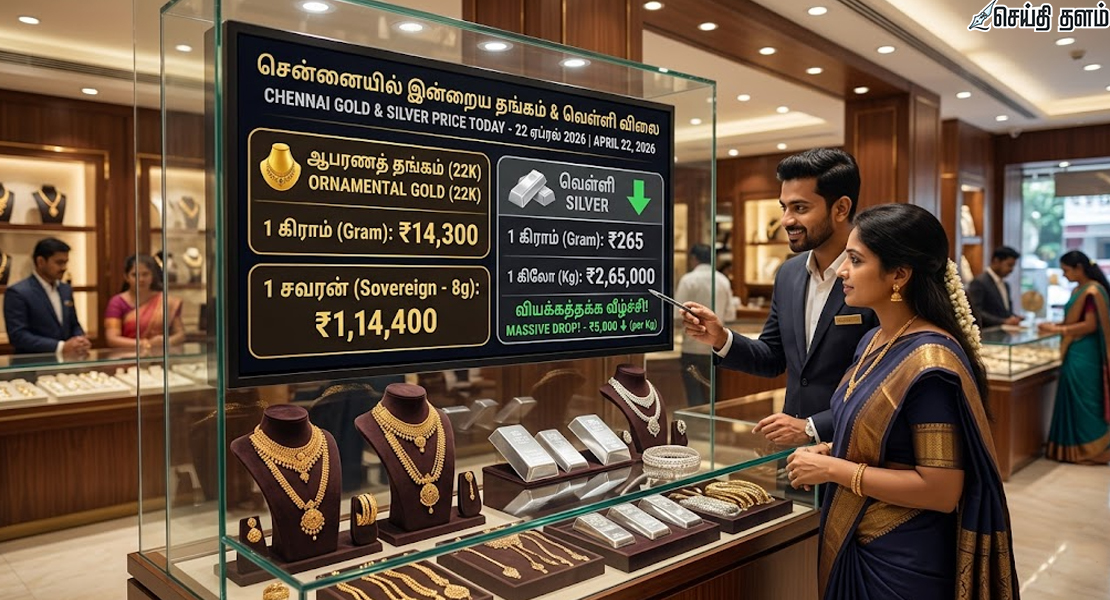 தங்கம் விலை அதிரடி சரிவு! இன்றைய நிலவரம் என்ன? (ஏப்ரல் 22, 2026)