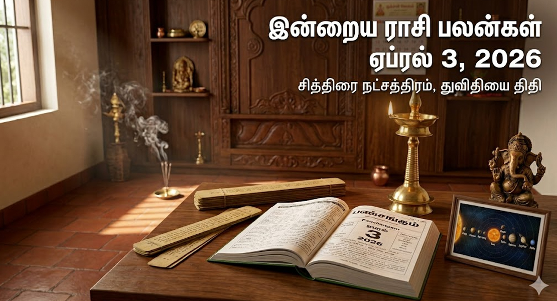இன்றைய ராசி பலன்கள் - ஏப்ரல் 3, 2026