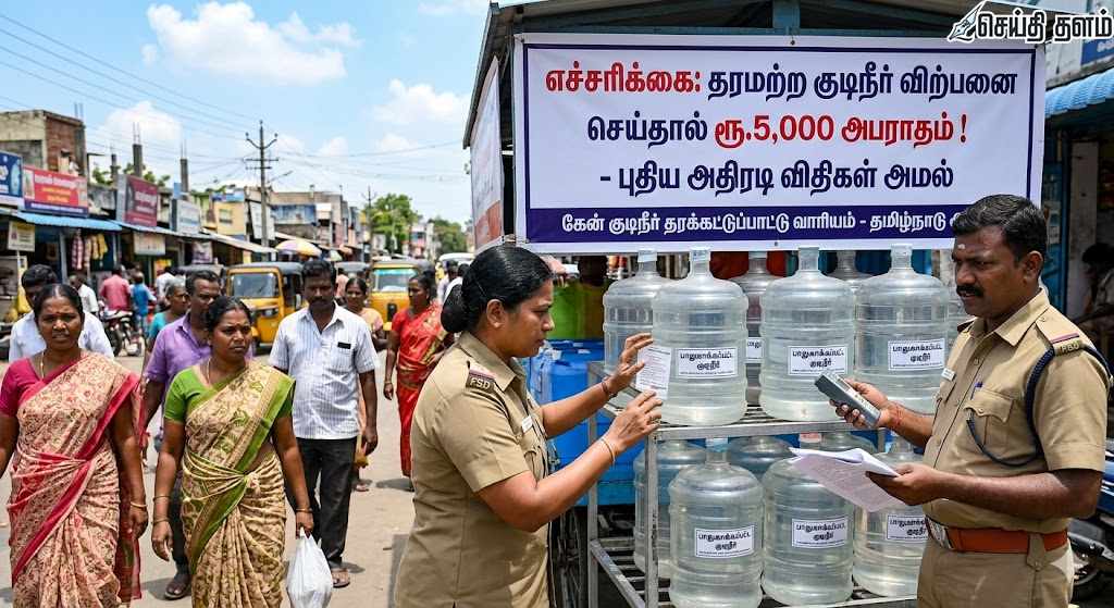 தரமற்ற கேன் குடிநீர்: ரூ.5,000 அபராதம் மற்றும் புதிய விதிகள்!