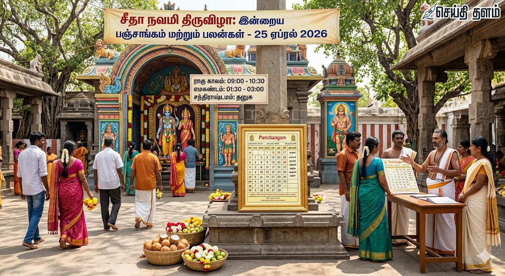 இன்றைய பஞ்சாங்கம் மற்றும் ராசிபலன்: 25-04-2026 சனிக்கிழமை.