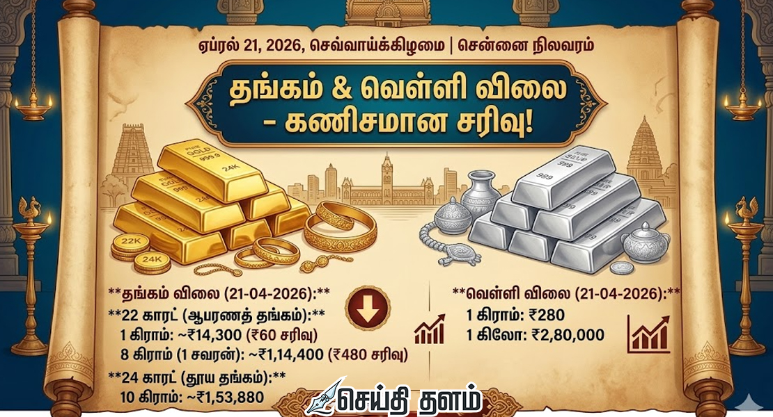 தங்கம் விலை அதிரடி சரிவு: சவரனுக்கு ₹480 குறைந்தது!