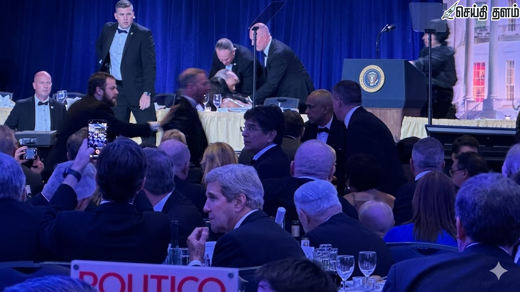 அமெரிக்காவில் பரபரப்பு: டொனால்ட் டிரம்ப் பங்கேற்ற நிகழ்ச்சியில் மர்ம மிரட்டல் - தலைவர்கள் வெளியேற்றம்!