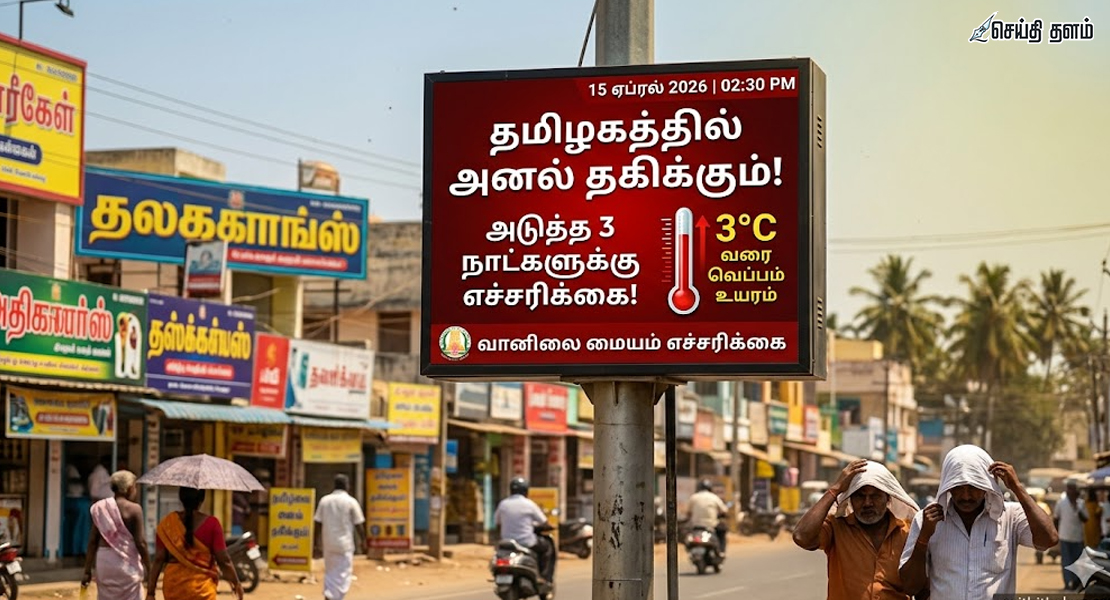 3 நாட்களுக்கு அனல் தகிக்கும்: 3 டிகிரி செல்சியஸ் வரை வெப்பம் உயர வாய்ப்பு!