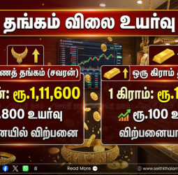 தங்கம் விலை மீண்டும் அதிரடி உயர்வு: ஒரே நாளில் சவரனுக்கு ₹800 அதிகரிப்பு! நகைப்பிரியர்கள் அதிர்ச்சி!