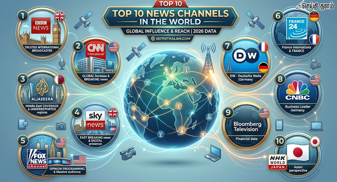 உலகின் டாப் 10 செய்தி சேனல்கள் 2026: முழு பட்டியல்!