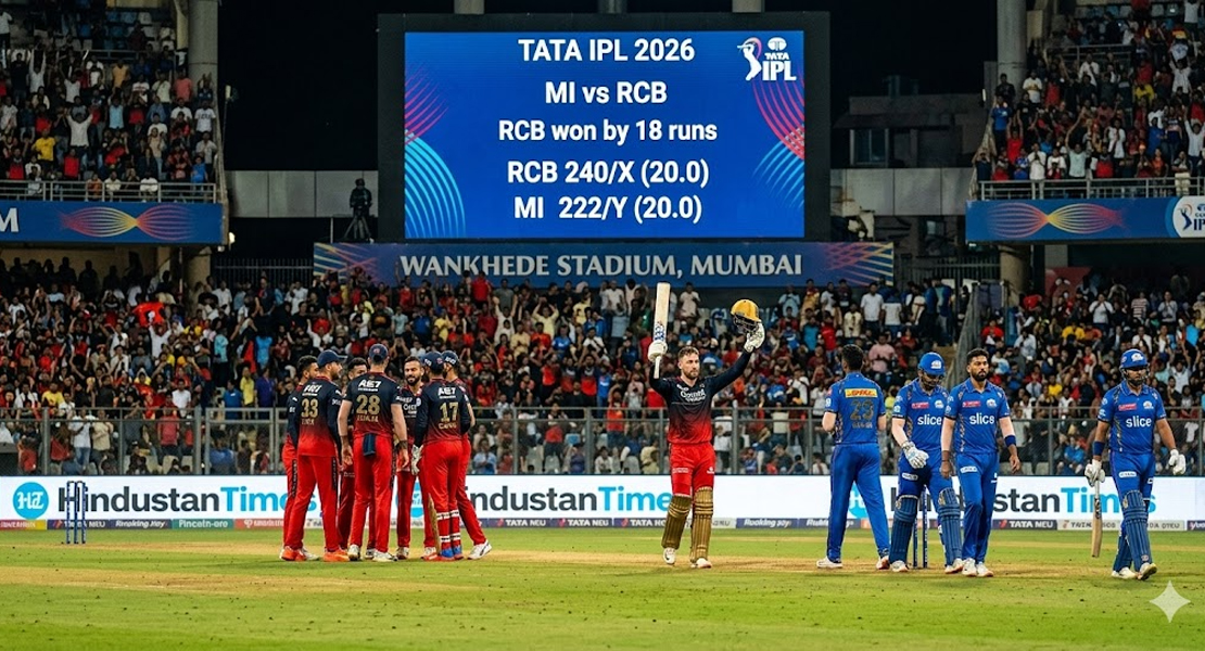 ஆர்சிபி அதிரடி வெற்றி: மும்பை இந்தியன்ஸ் தோல்வி!