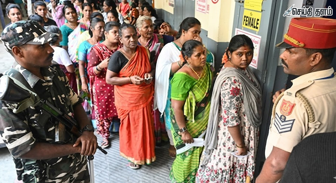 புதுச்சேரி தேர்தல்: மதியம் 1 மணி நிலவரப்படி 56.83% வாக்குப்பதிவு!