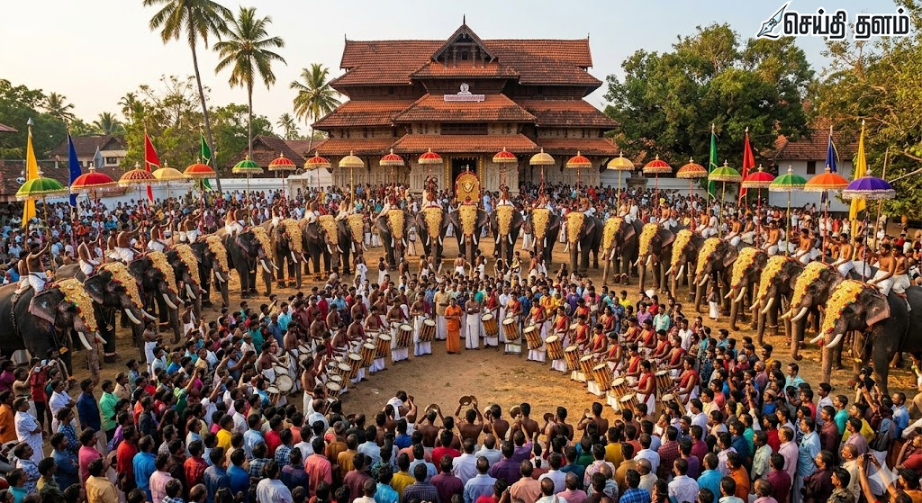 கட்டுப்பாடுகளுடன் நடைபெற்ற திருச்சூர் பூரம்: பாதுகாப்பு கருதி வானவேடிக்கை ரத்து!