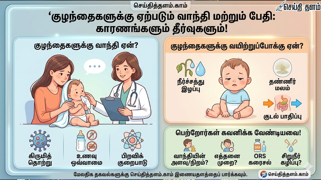 குழந்தைகளுக்கு ஏற்படும் வாந்தி, பேதி: காரணங்களும் தீர்வுகளும்!