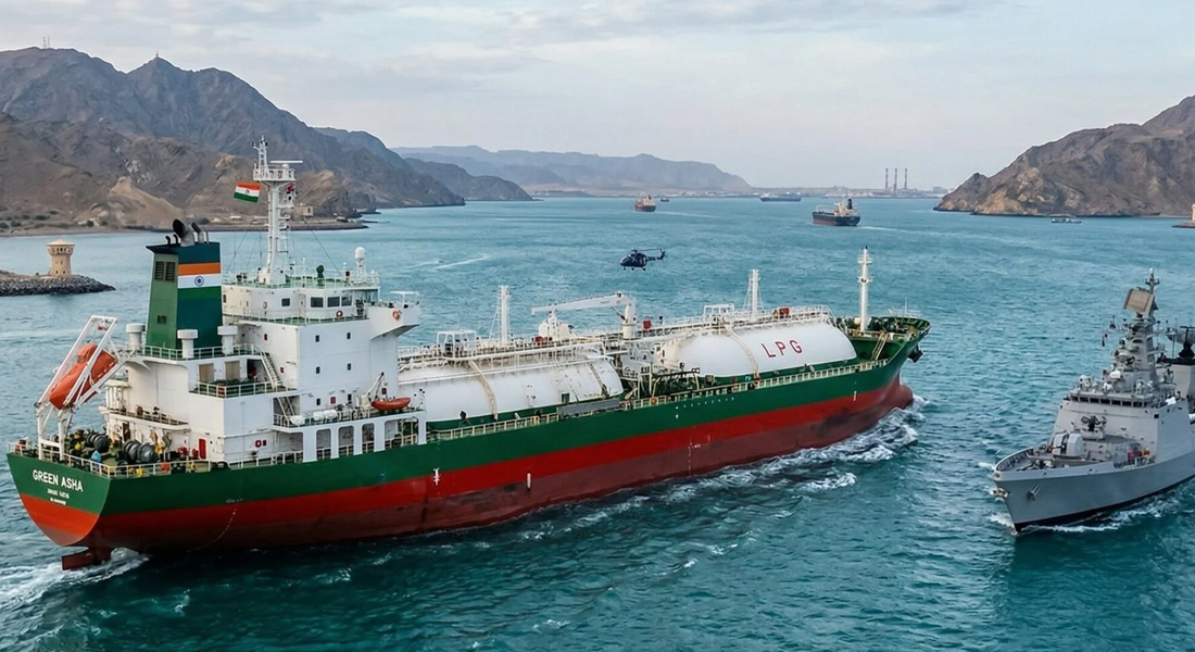இந்தியாவுக்கு நிம்மதி! ஹார்முஸ் நீரிணையை கடந்தது 'Green Asha' எல்பிஜி கப்பல்.
