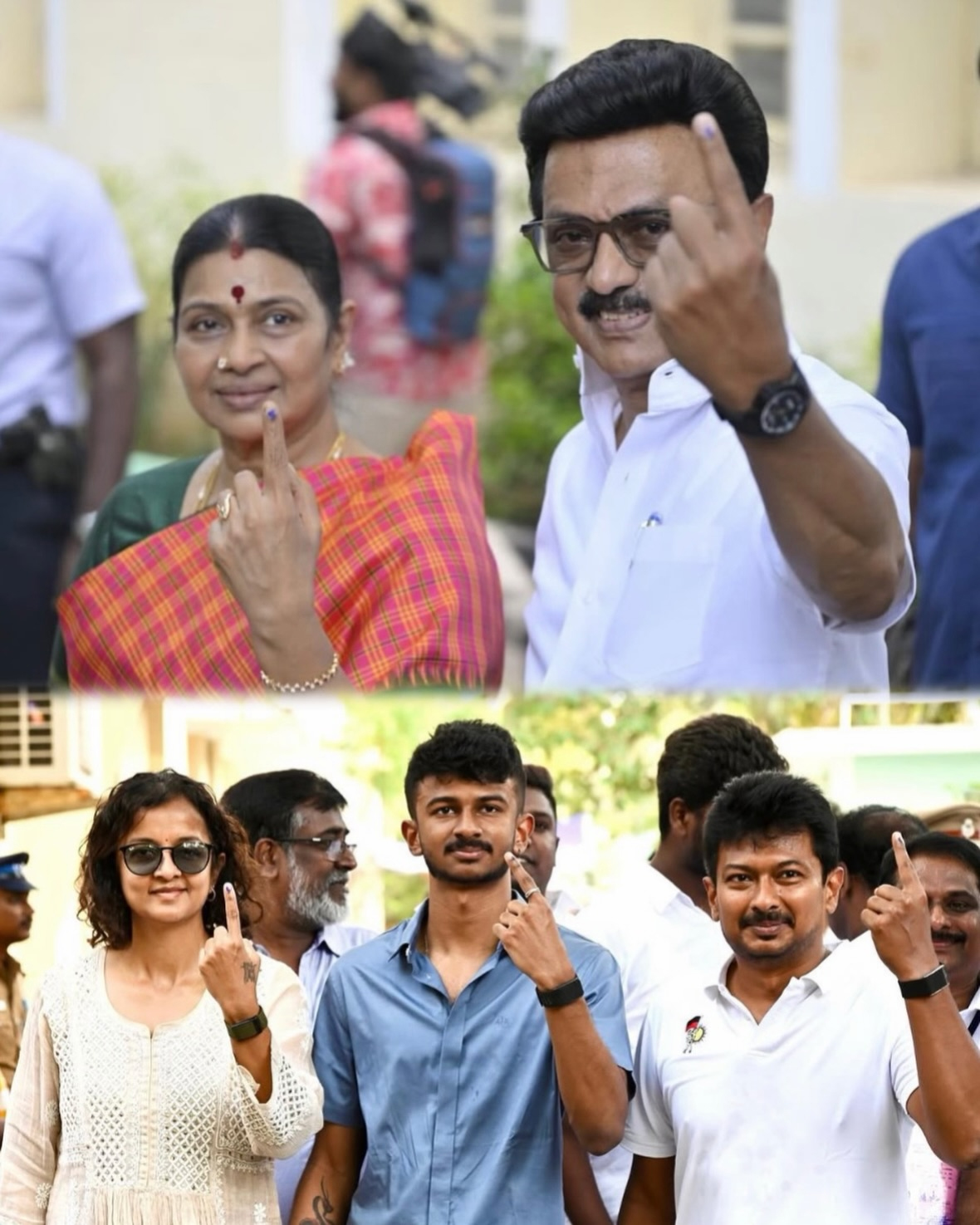 குடும்பத்துடன் வந்து வாக்களித்தார் முதல்வர் மு.க.ஸ்டாலின்!