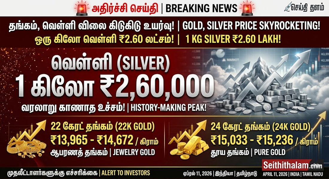 அதிர்ச்சி அளிக்கும் தங்கம், வெள்ளி விலை: ஒரு கிலோ வெள்ளி ரூ.2.60 லட்சம்! இன்றைய நிலவரம்