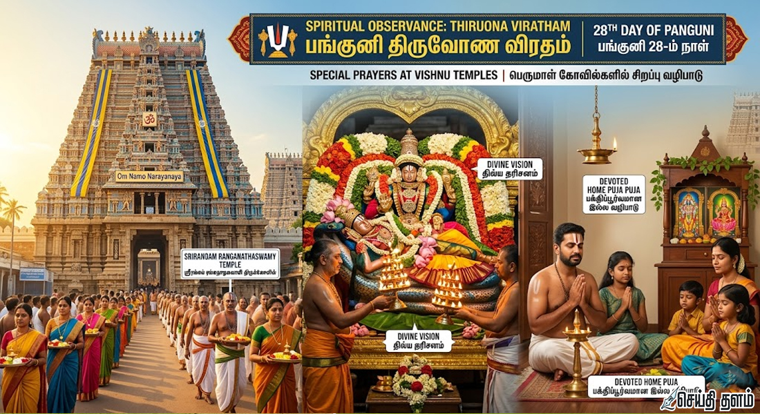 பங்குனி திருவோண விரதம்: ஸ்ரீரங்கம் உள்ளிட்ட பெருமாள் கோவில்களில் சிறப்பு வழிபாடு!