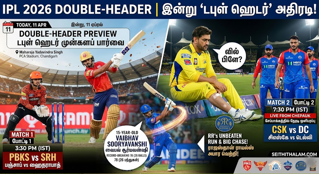 ஐபிஎல் 2026: சிஎஸ்கே - டெல்லி மோதல், தோனிக்கு காயம் & 15 வயது சிறுவனின் சாதனை!