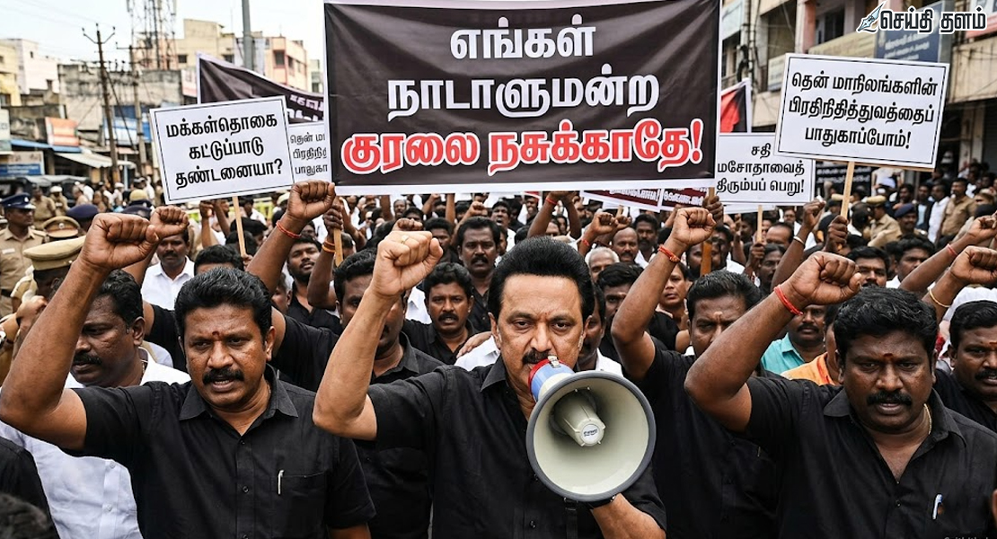 'எங்கள் குரலை நசுக்காதே!', மசோதாவை எரித்த ஸ்டாலின்! வெடித்த போராட்டம்!