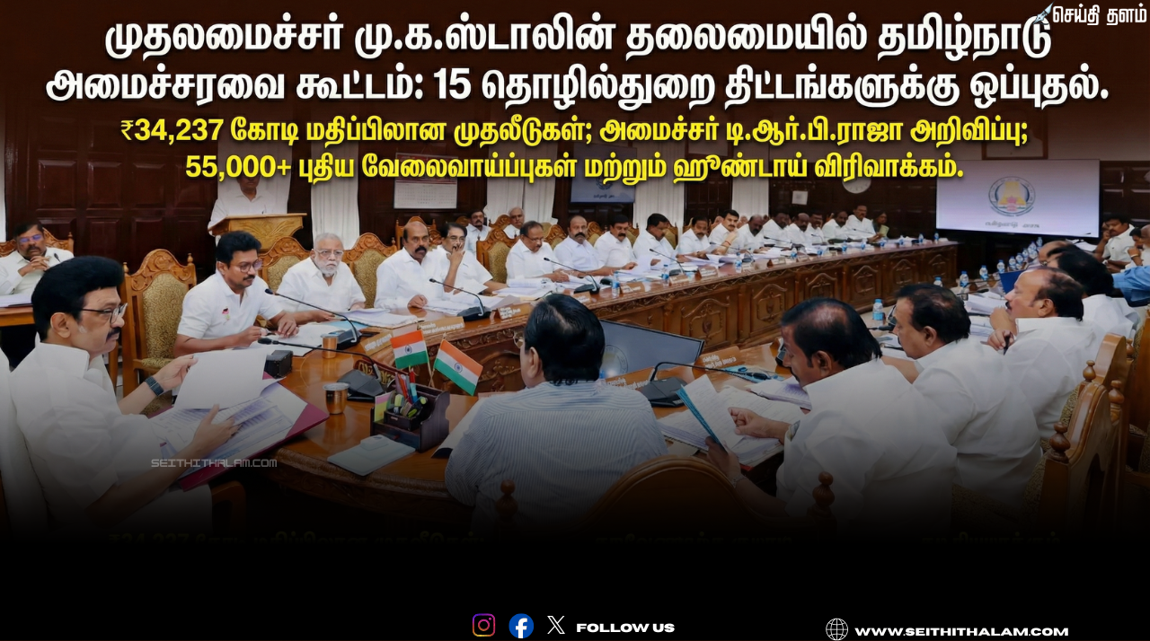 🏭  ₹34,237 கோடி திட்டங்களுக்கு அமைச்சரவை ஒப்புதல்! - 55,000 பேருக்குப் புதிய வேலைவாய்ப்பு!