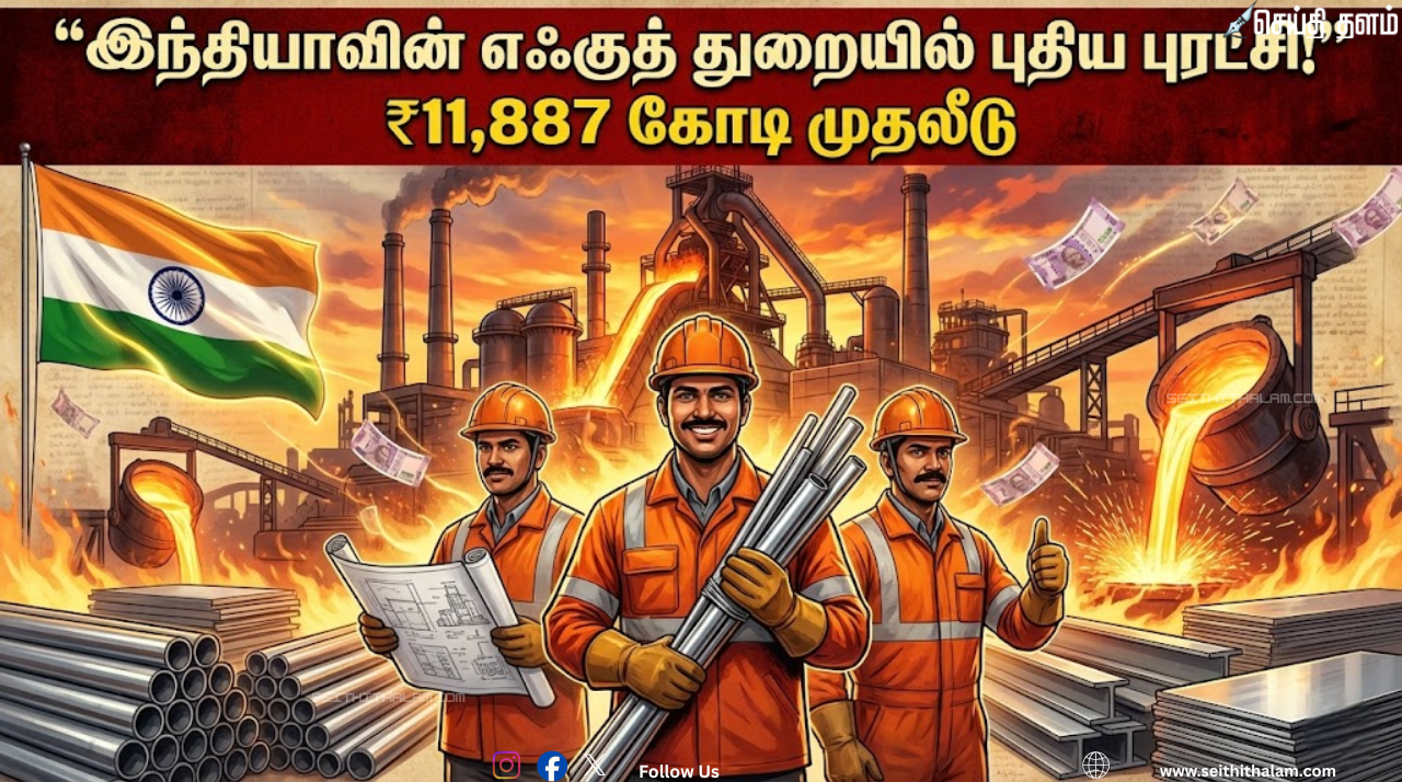 இந்தியாவின் எஃகுத் துறையில் புதிய புரட்சி! ₹11,887 கோடி முதலீடு