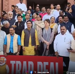 🚨 "நாடாளுமன்றத்தில் எதிர்க்கட்சிகள் தர்ணா!" - இந்தியா-அமெரிக்கா வர்த்தக ஒப்பந்தத்திற்கு கடும் எதிர்ப்பு!