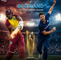 🏏"வெஸ்ட் இண்டீஸ் vs ஸ்காட்லாந்து!" - டி20 உலகக்கோப்பை 2வது லீக் ஆட்டம்! - ஈடன் கார்டனில் மதியம் 3 மணிக்குத் தொடக்கம்!