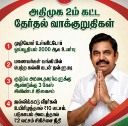 🔥 "அதிமுகவின் 2-ம் கட்ட தேர்தல் வாக்குறுதிகள்!" - எடப்பாடி பழனிசாமி அதிரடி!