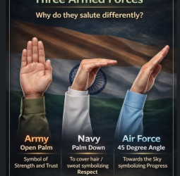 இந்தியாவின் முப்படைகளின் வணக்கமுறைகளில் உள்ள வித்தியாசங்கள்