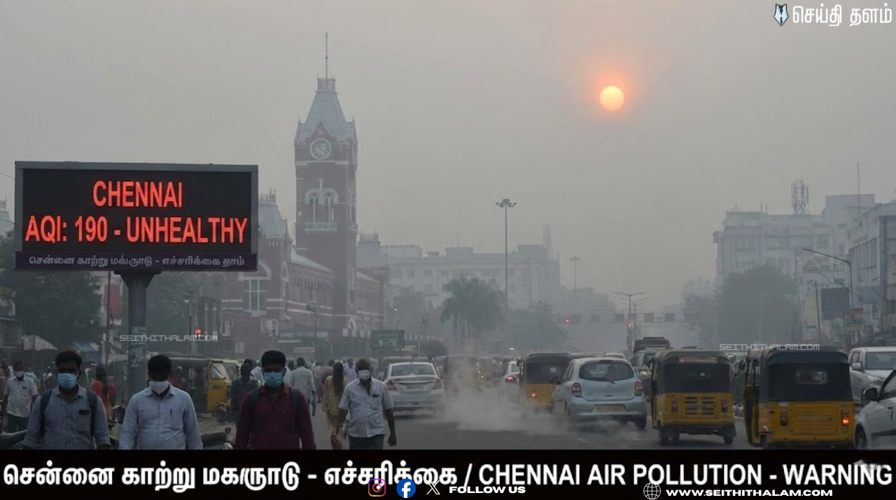 மூச்சுத்திணறலில் சென்னை! 190-ஐ எட்டிய காற்றின் தரம்: தலைநகரைச் சூழும் காற்று மாசு!