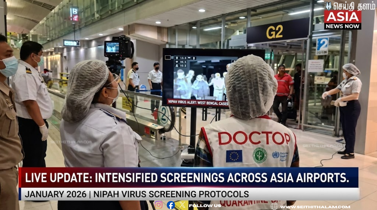 நிபா வைரஸ் பாதிப்பு: ஆசிய நாடுகளில் தீவிரமடையும் விமான நிலைய சோதனைகள்!