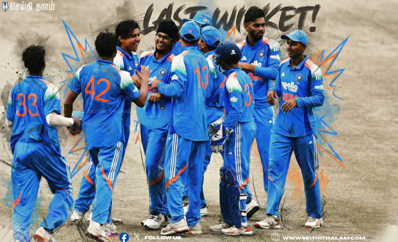 🔥246 ரன்கள் எடுத்தால் இந்தியா சாம்பியன்! - தென்னாப்பிரிக்காவை திணறடித்த கிஷன் சிங்! - ஜேசன் ரௌல்ஸின் அதிரடி சதம் வீணாகிறதா?