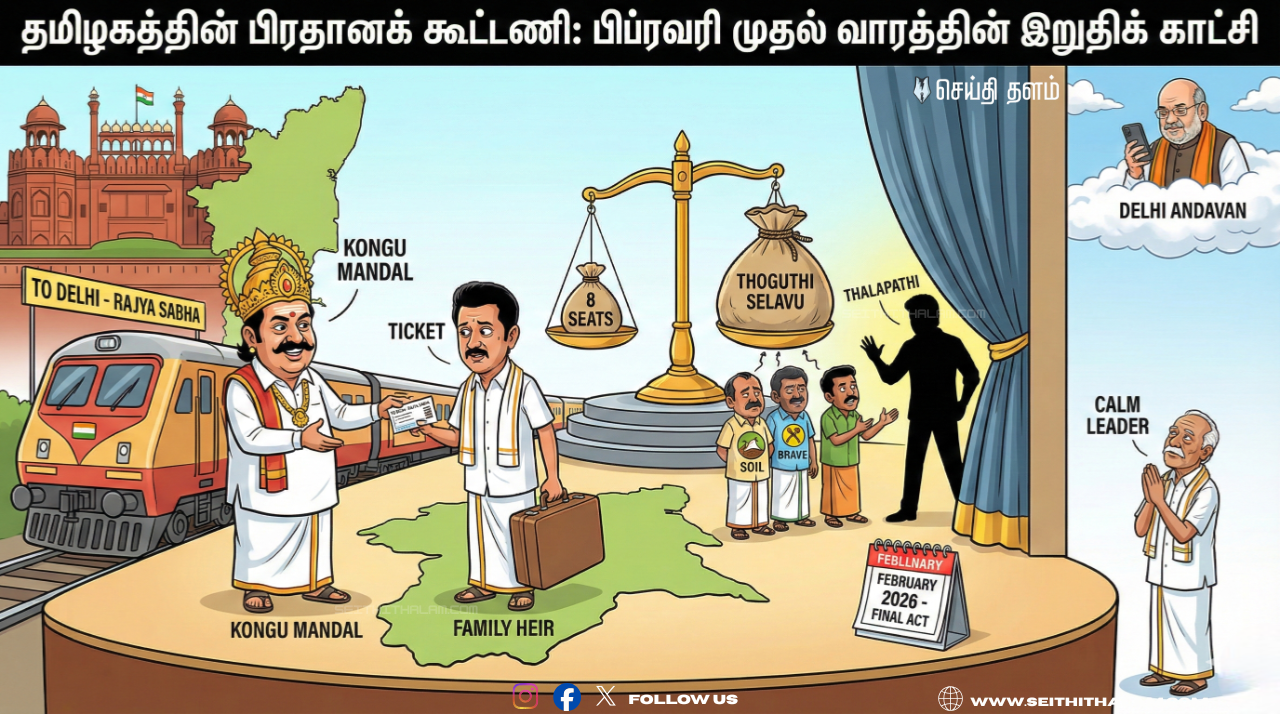 🗳️ "மாஸ்டர் பிளான் அரசியலும்.. சஸ்பென்ஸ் டீல்களும்!" - மெகா கூட்டணியின் ரகசிய நகர்வுகள்! - ராஜ்யசபா சீட் யாருக்கு? - பிப்ரவரி முதல் வாரத்தில் அதிரடி!