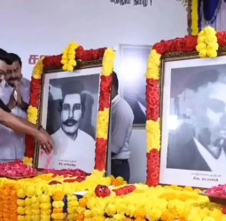 "இந்திக்கு இங்கே இடமில்லை": ,மொழிப்போர் தியாகிகளுக்கு முதல்வர் அஞ்சலி!