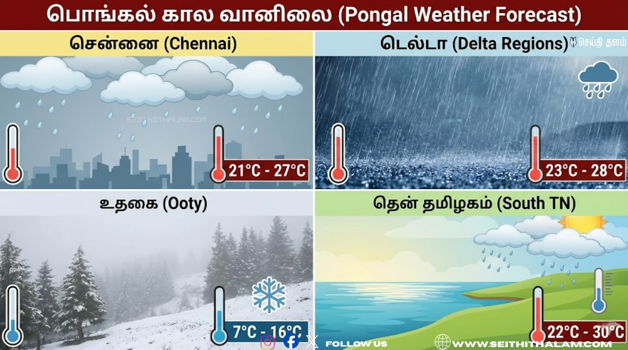 பொங்கல் நேரத்தில் மழை வருமா? தமிழகத்தில் இன்று 12 மாவட்டங்களுக்கு எச்சரிக்கை! வானிலை ஆய்வு மையம் சொன்ன முக்கிய தகவல்!