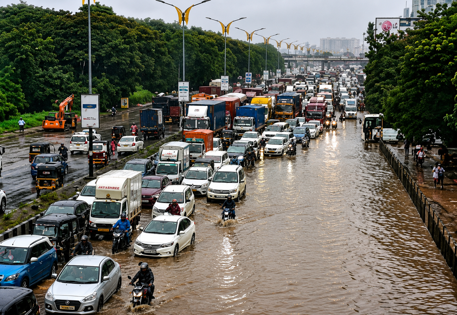 மும்பையில் கொட்டித்தீர்க்கும் கனமழை: வெள்ளக்காடானது நகரம்! வானிலை மையம் 'ரெட் அலர்ட்' எச்சரிக்கை