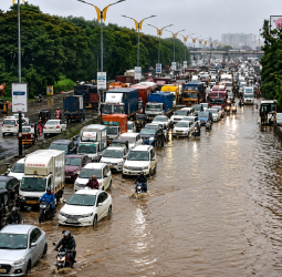மும்பையில் கொட்டித்தீர்க்கும் கனமழை: வெள்ளக்காடானது நகரம்! வானிலை மையம் 'ரெட் அலர்ட்' எச்சரிக்கை