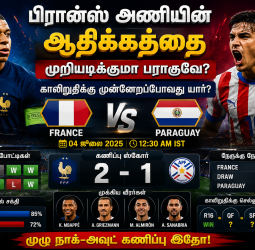 பிரான்ஸ் அணியின் ஆதிக்கத்தை முறியடிக்குமா பராகுவே? காலிறுதிக்கு முன்னேறப்போவது யார்? முழு நாக்-அவுட் கணிப்பு இதோ!