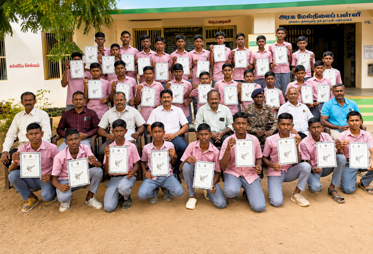 தேசப்பற்றை வளர்க்கும் தேசிய மாணவர் படை: கடினமான NCC பயிற்சி முடித்த மாணவர்களுக்குப் பள்ளியில் கோலாகலப் பாராட்டு!