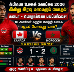 ஃபிஃபா உலகக் கோப்பை 2026: இன்று இரவு கனடா - மொராக்கோ பலப்பரீட்சை! 16 அணிகள் சுற்றில் வெற்றி வாகை சூடப் போவது யார்? முழு கணிப்பு இதோ!