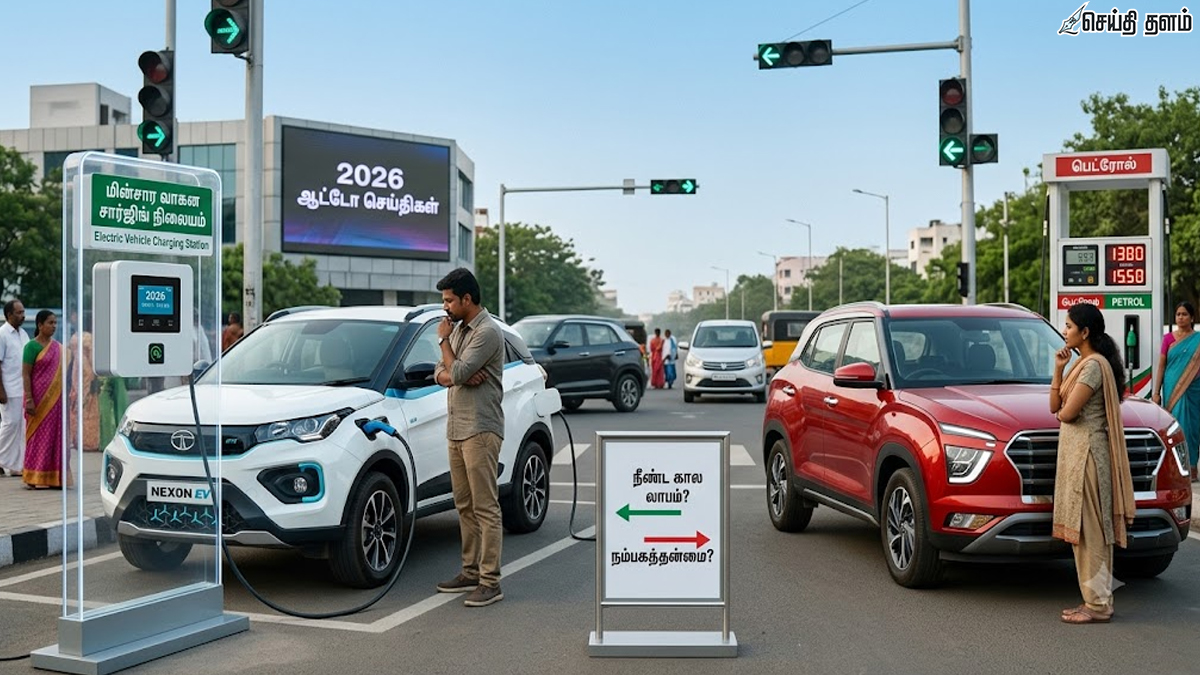 2026-ல் எலக்ட்ரிக் காரா? பெட்ரோல் காரா? நடுத்தர வர்க்கத்தினருக்கு நீண்ட கால பயன்பாட்டிற்கு எது நிஜமான லாபம்?