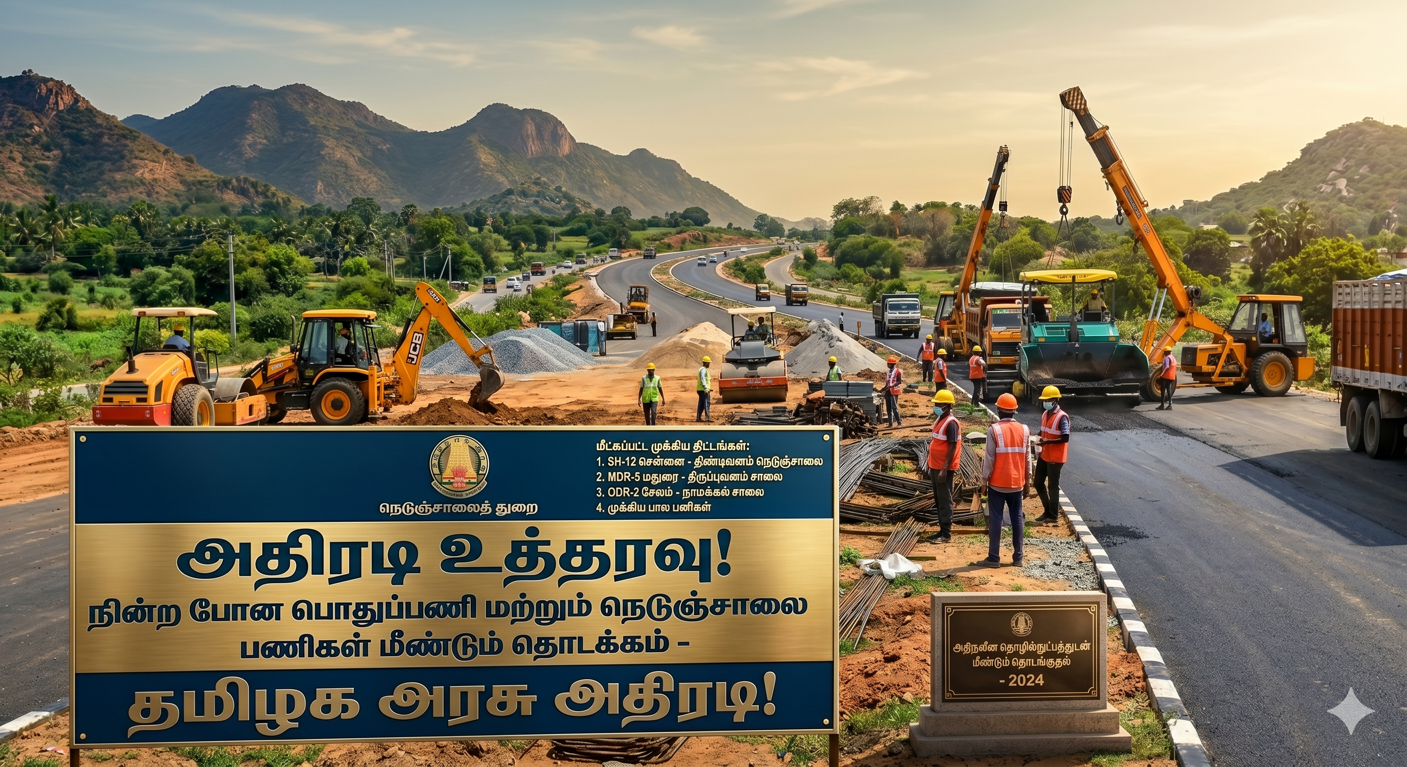 அதிரடி உத்தரவு! நின்ற போன பொதுப்பணி மற்றும் நெடுஞ்சாலை பணிகள் மீண்டும் தொடக்கம் - தமிழக அரசு அதிரடி!