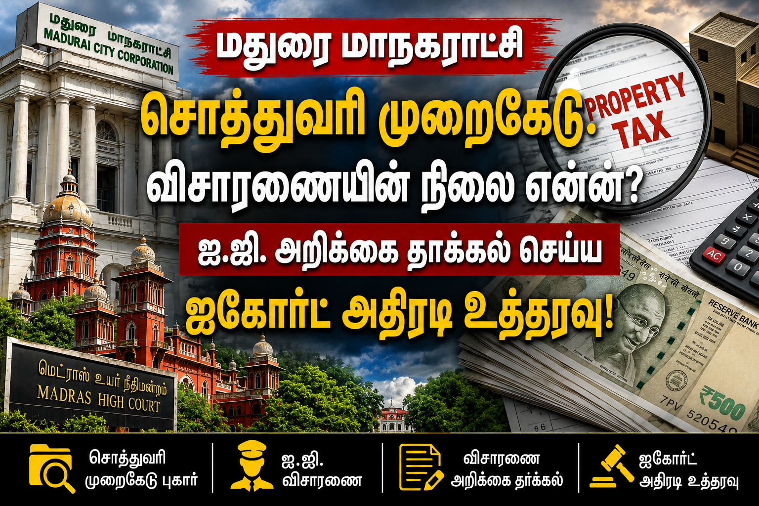 மதுரை மாநகராட்சி சொத்துவரி முறைகேடு: விசாரணையின் நிலை என்ன? ஐ.ஜி. அறிக்கை தாக்கல் செய்ய ஐகோர்ட் அதிரடி உத்தரவு!