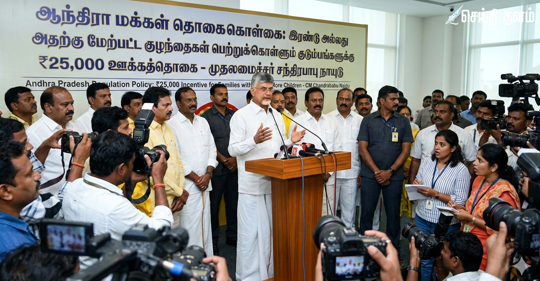 ஆந்திராவில் அதிக குழந்தைகள் பெற்றால் ₹25,000 ஊக்கத்தொகை: சந்திரபாபு நாயுடு அதிரடி!