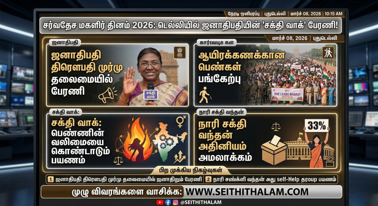 சர்வதேச மகளிர் தினம் 2026: டெல்லியில் ஜனாதிபதியின் 'சக்தி வாக்' பேரணி!