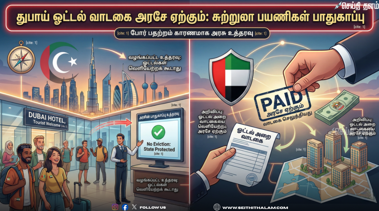 வளைகுடா நாடுகளில் போர் பதற்றம்: சுற்றுலா பயணிகளின் ஹோட்டல் வாடகையை ஏற்கும் அமீரக அரசு!