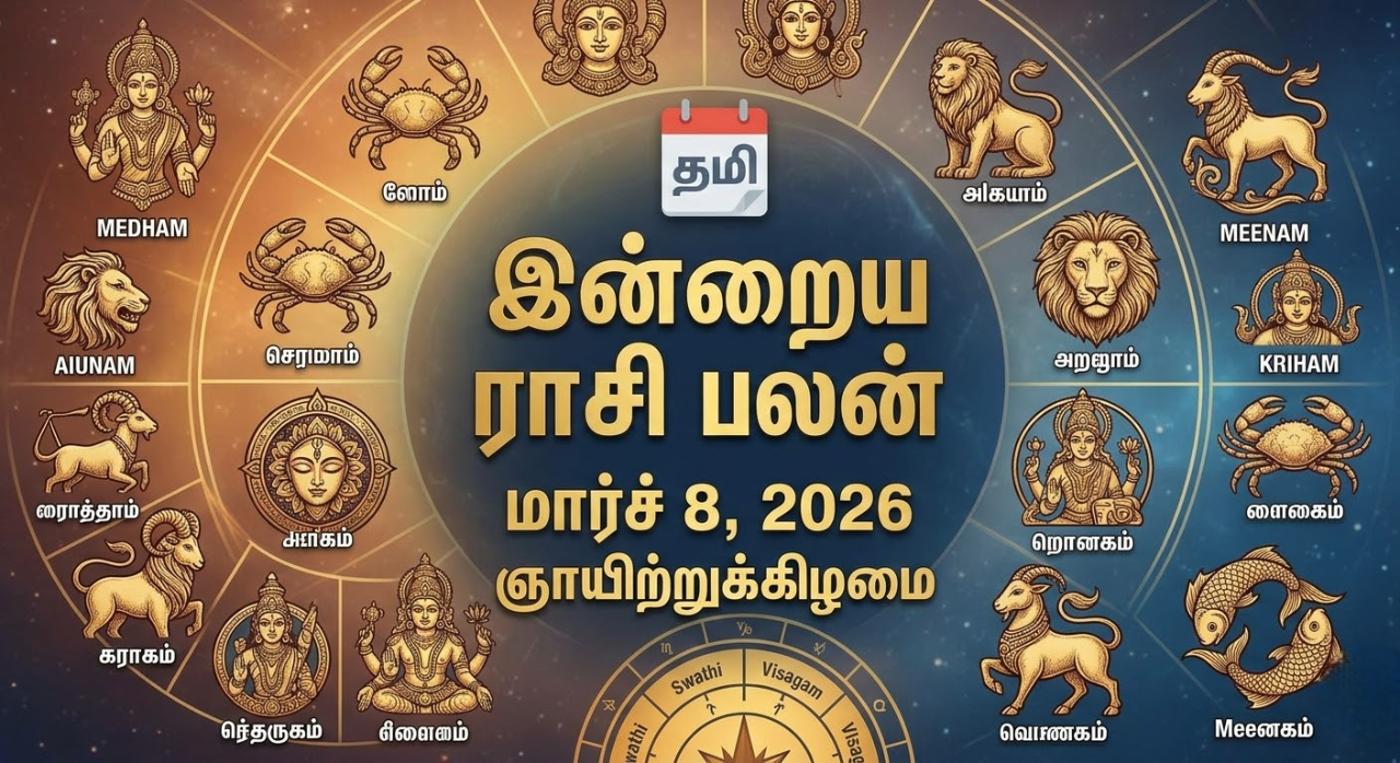 இன்றைய ராசிபலன் மார்ச் 8, 2026