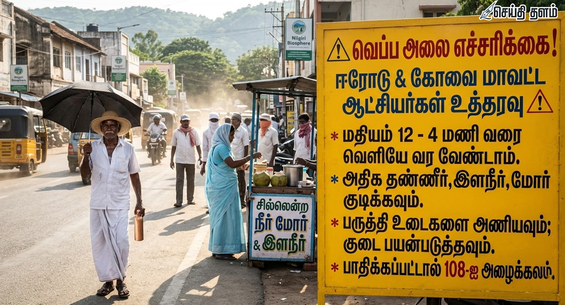 கோடை வெப்ப அலை: ஈரோடு, கோவை மாவட்ட ஆட்சியர்கள் கடும் எச்சரிக்கை!