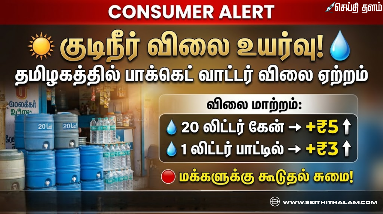 தமிழகத்தில் மினரல் வாட்டர் விலை அதிரடி உயர்வு!